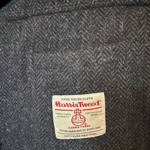 Sid Mashburn Navy Herringbone Harris Tweed Military Jacket